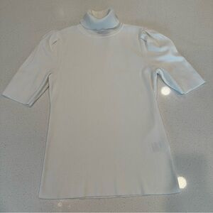 Turtleneck Short Puff Sleeve Top